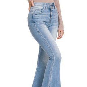 Zenana Light Wash flare Distressed Jeans